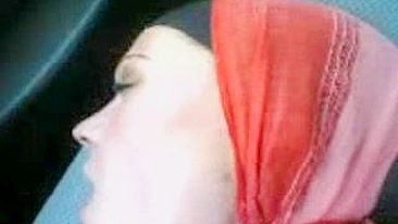Awesome Arab mom in red enjoys having her cunt plowed in the car