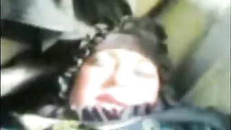 Some horny Arab male copulating with mature mom in the backseat