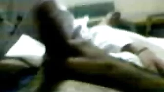 Man enjoys amateur blowjob from attractive Arab mom in white hijab