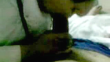 Man enjoys amateur blowjob from attractive Arab mom in white hijab