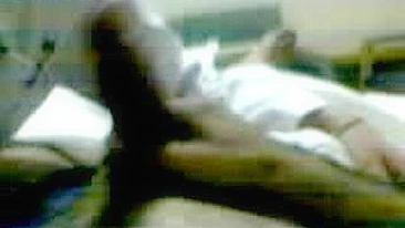 Man enjoys amateur blowjob from attractive Arab mom in white hijab