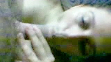 Aroused man sticks cock into the mouth of naked Arab mom in POV