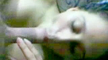 Aroused man sticks cock into the mouth of naked Arab mom in POV