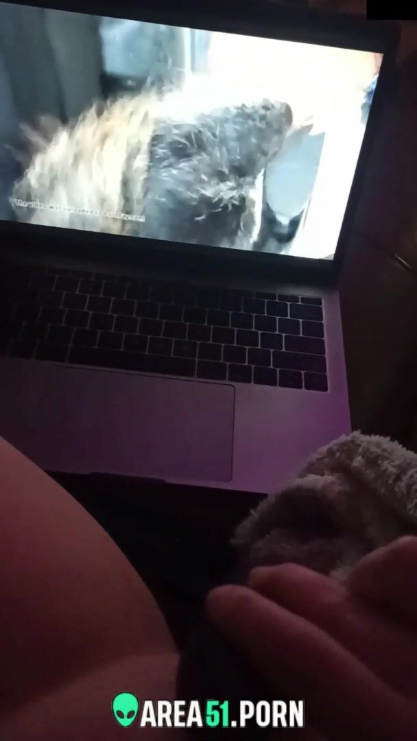 Brother caught sister watching porn with dogs and seduce to fuck  