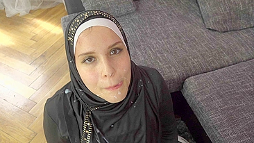 Arab with hijab went abroad to make money by playing mom in porn