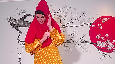 Porn man gets it on with Arab and cums on muff of mom with the hijab