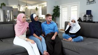 Hijabs are on while pussies of moms are drilled by Arab lover in porn
