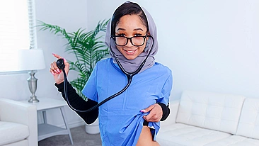 Hijab and medical gown on Arab don't negate fact the mom loves porn