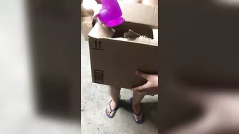 Nude busty Arab mom is keen to try her new monster toy