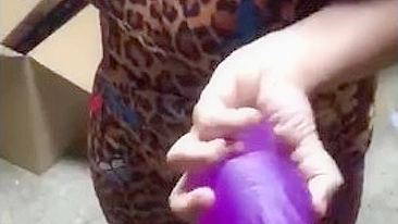 Nude busty Arab mom is keen to try her new monster toy