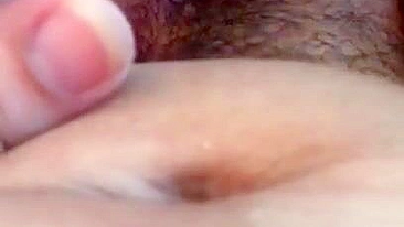 Closeup when the hairy Arab mom receives cock to play with