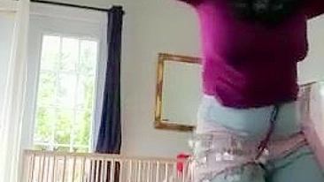 Arab Lebanese mom dances while stripping and craving dick