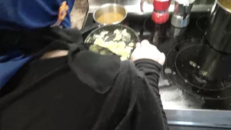 Arab woman with hijab is filmed when ready to pump some dick inside