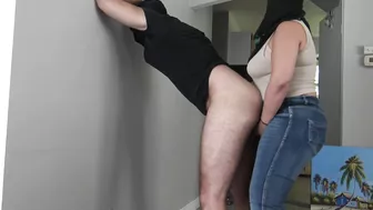 Loud hard sex at home for a hot Arab mom playing dominant