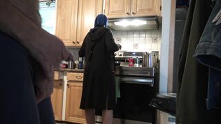 Arab mom with hijab on is ready for a huge surprise