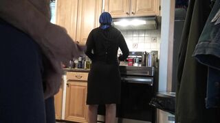 Arab mom with hijab on is ready for a huge surprise