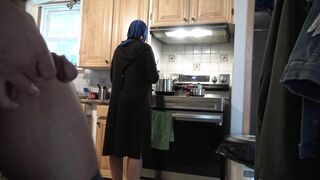 Arab mom with hijab on is ready for a huge surprise