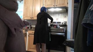 Arab mom with hijab on is ready for a huge surprise