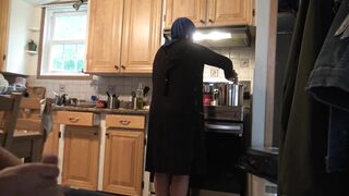 Arab mom with hijab on is ready for a huge surprise