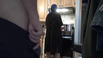 Arab mom with hijab on is ready for a huge surprise