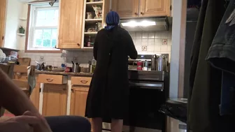 Arab mom with hijab on is ready for a huge surprise