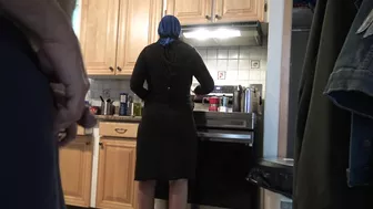 Arab mom with hijab on is ready for a huge surprise