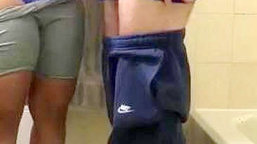 Mature mom in sexy bathroom rounds of sex with her stepson