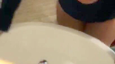 Busty Arab mom films herself topless and horny as fuck