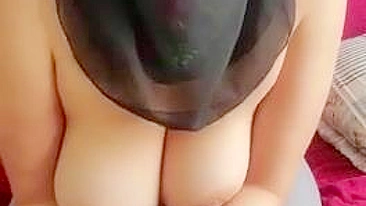 Solo Arab mom uses huge toy on both holes in sexy hijab solo
