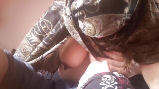 Pakistani mom blows dick in hijab and craves anal sex