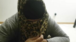 Clothed Arab mom in hijab filmed sucking dick like a slut