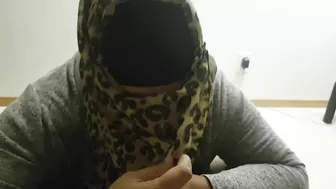Clothed Arab mom in hijab filmed sucking dick like a slut