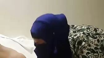 Arab wife throats cock and craves sperm on her hijab