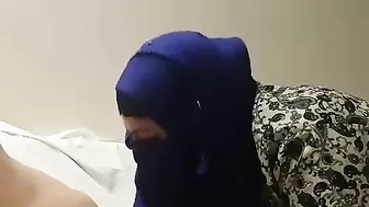 Arab wife throats cock and craves sperm on her hijab