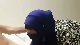 Arab wife throats cock and craves sperm on her hijab