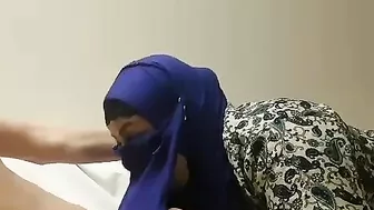 Arab wife throats cock and craves sperm on her hijab