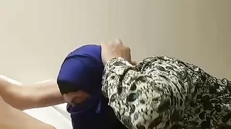 Arab wife throats cock and craves sperm on her hijab