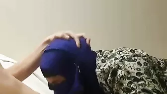 Arab wife throats cock and craves sperm on her hijab