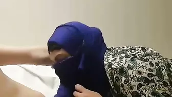 Arab wife throats cock and craves sperm on her hijab