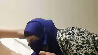 Arab wife throats cock and craves sperm on her hijab