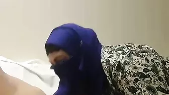 Arab wife throats cock and craves sperm on her hijab