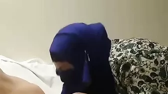 Arab wife throats cock and craves sperm on her hijab