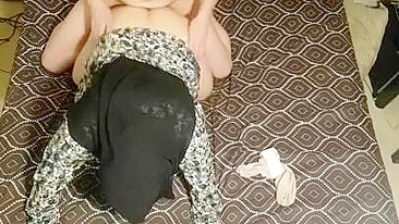 Arab mom doggy fucked on cam with hijab on her head