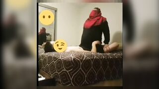 Arab mom in hijab rides dick like a whore and gets taped in secret