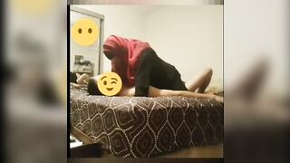 Arab mom in hijab rides dick like a whore and gets taped in secret