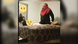 Arab mom in hijab rides dick like a whore and gets taped in secret