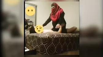 Arab mom in hijab rides dick like a whore and gets taped in secret