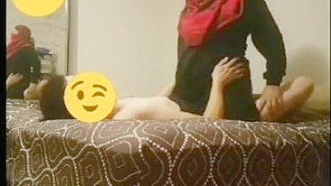 Arab mom in hijab rides dick like a whore and gets taped in secret