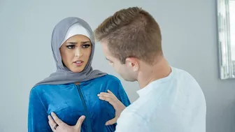 Mom with hijab closes eyes and porn partner gives dick to Arab for sex Mom with hijab closes eyes and porn partner gives dick to Arab for sex
