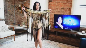 Lovely erotic Arab dance from Muslim slutty wife to spice up your day